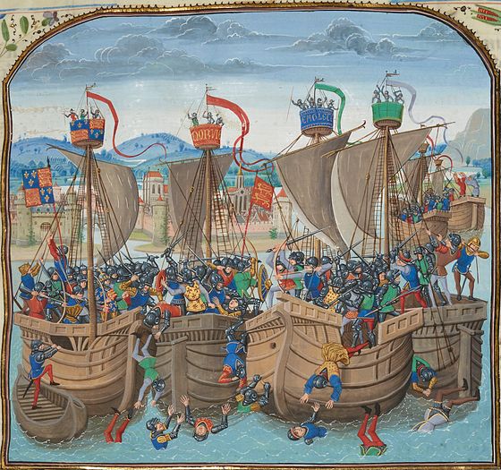 Bitwa pod Sluys (1340) na XV-wiecznej miniaturze