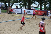 Deutsch: Beachhandball Europameisterschaften 2019 (Beach handball Euro); Tag 2: 3. Juli 2019 – Männer, Vorrunde Gruppe C, Nordmazedonien-Schweiz 0:2 (13:22, 18:19) English: Beach handball Euro; Day 2: 3 July 2019 – Women Preliminary Round Group A – Men Preliminary Round Group C – North Macedonia-Switzerland 0:2 (13:22, 18:19)