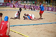 Deutsch: Beachhandball bei den Olympischen Jugendspielen 2018; Tag 4, 10. Oktober 2018; Jungs, Vorrunde, Gruppe B - Mauritius-Kroatien 0:2 English: Beach handball at the 2018 Summer Youth Olympics at 10 October 2018 – Boys Preliminary Round Group B‎ – Mauritius-Croatia 0:2