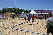 Deutsch: Beachhandball bei den Olympischen Jugendspielen 2018; Tag 4, 10. Oktober 2018; Jungs, Vorrunde, Gruppe A - Chinese Taipei (Taiwan)-Thailand 0:2 English: Beach handball at the 2018 Summer Youth Olympics at 10 October 2018 – Boys Preliminary Round Group A‎ – Chinese Taipei-Thailand 0:2