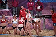 Deutsch: Beachhandball bei den Olympischen Jugendspielen 2018; Tag 5, 10. November 2018; Mädchen, Hauptrunde - Kroatien-Niederlande 1:2 English: Beach handball at the 2018 Summer Youth Olympics at 11 October 2018 – Girls Main Round – Croatia-Netherlands 1:2