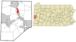 Ubicación en el condado de Beaver y el estado estadounidense de Pensilvania.