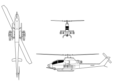 Bell AH-1S Cobra orthographical image.svg