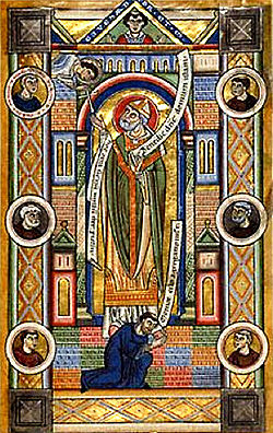 изображение святого в молитвослове, Хильдесхайм, Германия, 1170 год