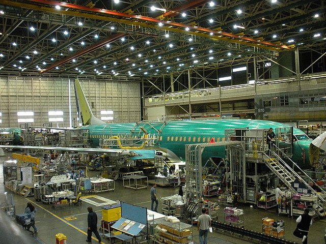 Assembly of a 737 in the Boeing Renton Factory