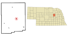 Boone County Nebraska Incorporated and Unincorporated areas Albion Highlighted.svg