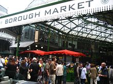 Entrance to Borough Market in London June 2010 Borough Market (4701274756).jpg