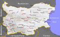 Map of cities and other places of interest in Bulgaria (German)