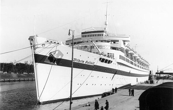 Wilhelm Gustloff as a hospital ship, before being converted into an armed military transport. Docked in Danzig, 23 September 1939.