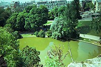 The artificial lake seen from the top of the island.