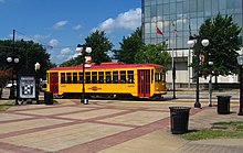 Metro Streetcar of Little Rock is one of several heritage streetcar lines established in the early 21st century. CATA River Rail Heritage Streetcar.jpg
