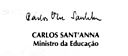 Assinatura de Carlos Corrêa de Menezes Sant'anna
