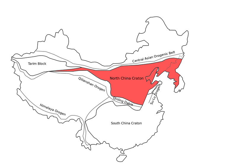 File:China map with craton and tectonic elements .png