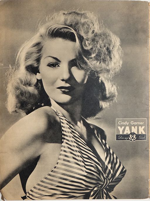 Cindy Garner pin-up from Yank, The Army Weekly, April 1945