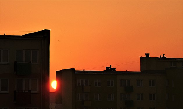 Lublin, sunrise in city