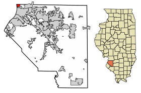 Clair County Illinois Incorporated and Unincorporated areas Brooklyn Highlighted.svg