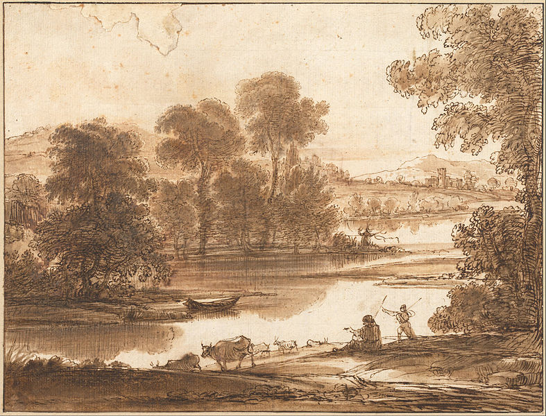 File:Claude Lorrain - Floodplain with Watering Place, c.1640 - Google Art Project.jpg