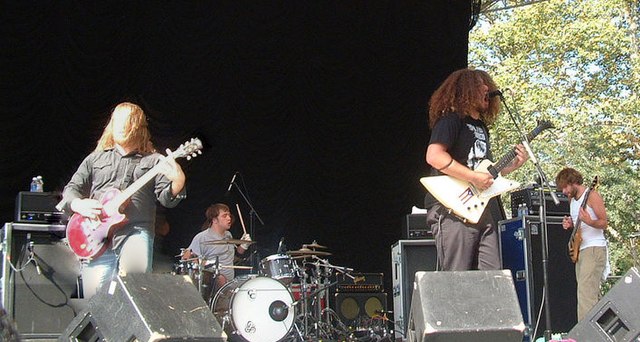 Coheed and Cambria performing live in 2005