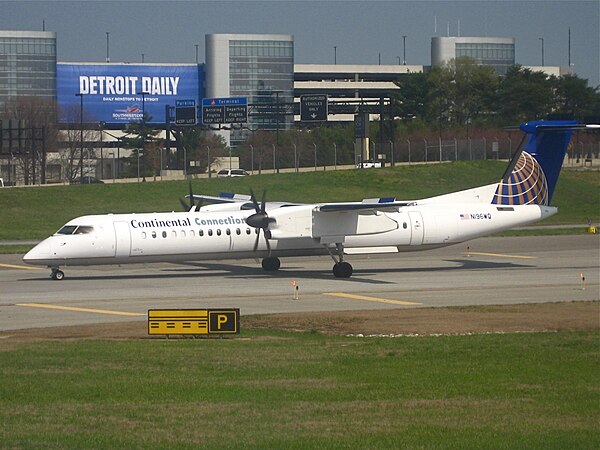 A Bombardier Q400 similar to the aircraft involved in the accident