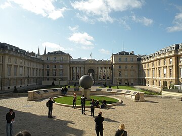 Vue d'ensemble du monument, en direction du portail donnant sur la rue de l'Université et la place du Palais-Bourbon.