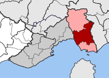 Lage des Gemeindebezirks Chrysoupoli