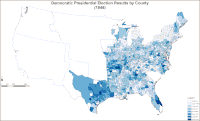 Mappa dei risultati Democratici per contea