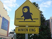 Themed Minion crossing sign at Universal Studios Florida Despicable Me Minion Mayhem minion xing sign.jpg