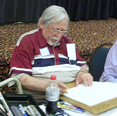 Giordano signing at a comic convention, August 2008.