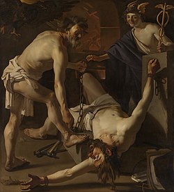 Dirck van Baburen - Prometheus wordt geketend door Vulcan Rijksmuseum SK-A-1606.jpg