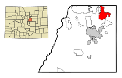 Location in Douglas County and the state of Colorado