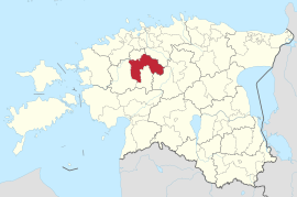 Map of Estonia, position of Rapla highlighted