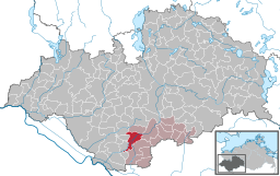 Eldenas läge i Mecklenburg-Vorpommern