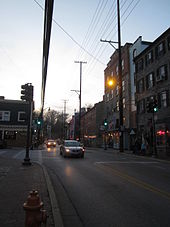 Main Street and Maryland Avenue in the Ellicott City Historic District