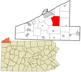 Beliggenhet i Erie County og den amerikanske delstaten Pennsylvania