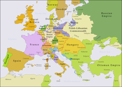 Europe in the years after the Treaty of Aix-la-Chapelle in 1748 Europe 1748-1766 en.png