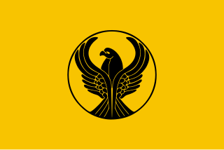 Yellow flag with black eagle