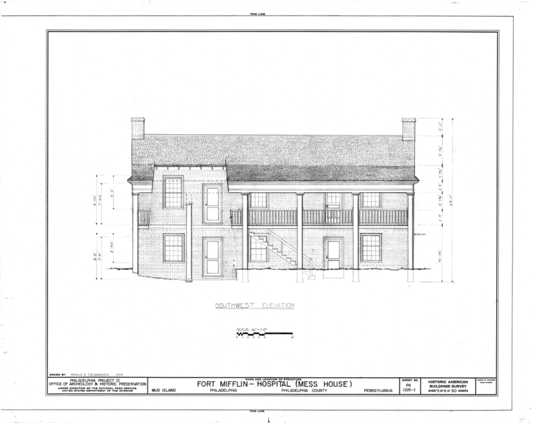 File:Fort Mifflin, Hospital, Mud Island, Marine and Penrose Ferry Roads, Philadelphia, Philadelphia County, PA HABS PA,51-PHILA,111I- (sheet 3 of 6).png