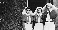 Three QARNNS nurses who received the OBE for rescuing patients from a bombed hospital, 1942 Four Naval Nurses Who Risked Their Lives To Remove Patients From a Bombed Hospital during An Air Raid, Are the First To Receive Military Awards during This War. 29 November 1942. A12987.jpg