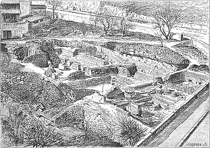 Vue sur les vestiges antiques (1883).