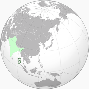 Light green: Claimed territory Dark green: Controlled territory (with Imperial Japanese assistance)