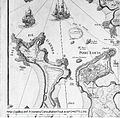 Carte de Gâvres et Port-Louis vers 1750.
