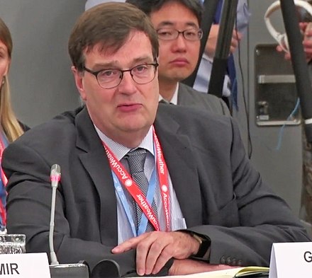 German meteorologist Gerhard Adrian, president of the World Meteorological Organization, in 2019
