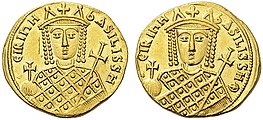 Gold solidus, Byzantine, Irene, 797-802.jpg
