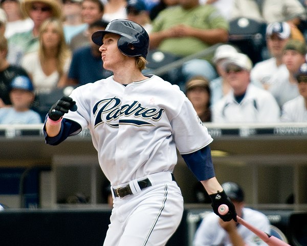 Greene at bat for the Padres in 2008.