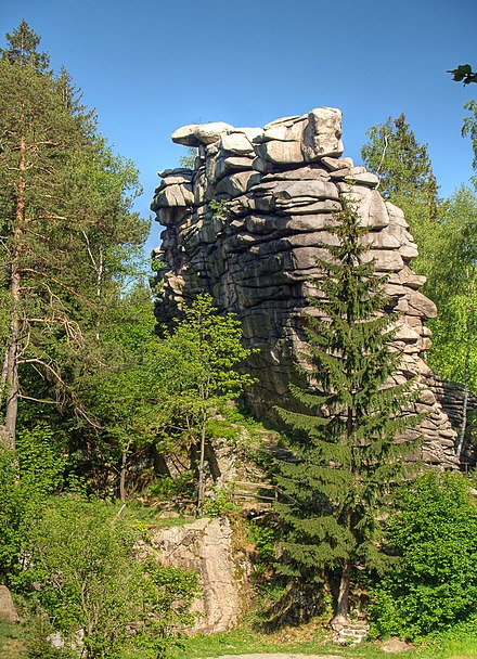 Greifensteine granite formation near Ehrenfriedersdorf in the Saxon Ore Mountains (25 km south of Chemnitz)