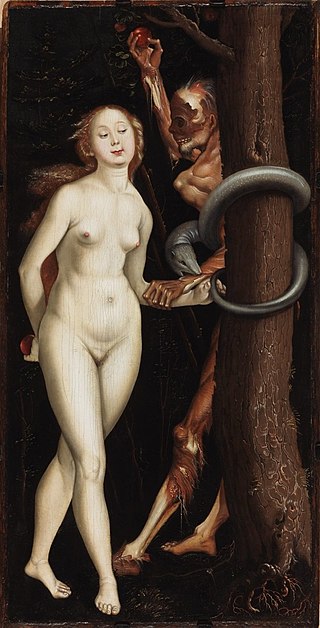 <i>Eve, the Serpent and Death</i> Painting by Hans Baldung