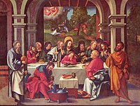 El luterano Hans Leonhard Schäufelein muestra solo a Cristo con un halo en esta Última Cena de 1515.