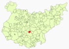 Расположение муниципалитета Инохоса-дель-Валье на карте провинции