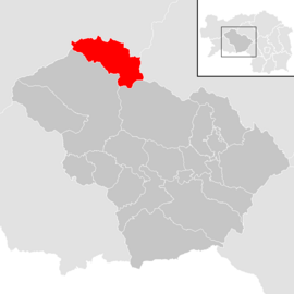 Poloha obce Hohentauern v okrese Amstetten (klikacia mapa)