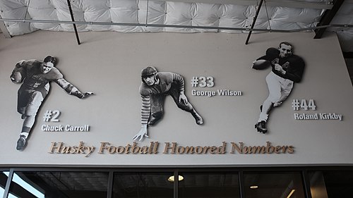 Honored numbers at Husky Stadium in April 2022
